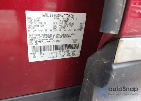 2014 Ford Explorer Xlt z USA, uszkodzony, nr VIN 1FM5K7D85EGB26583